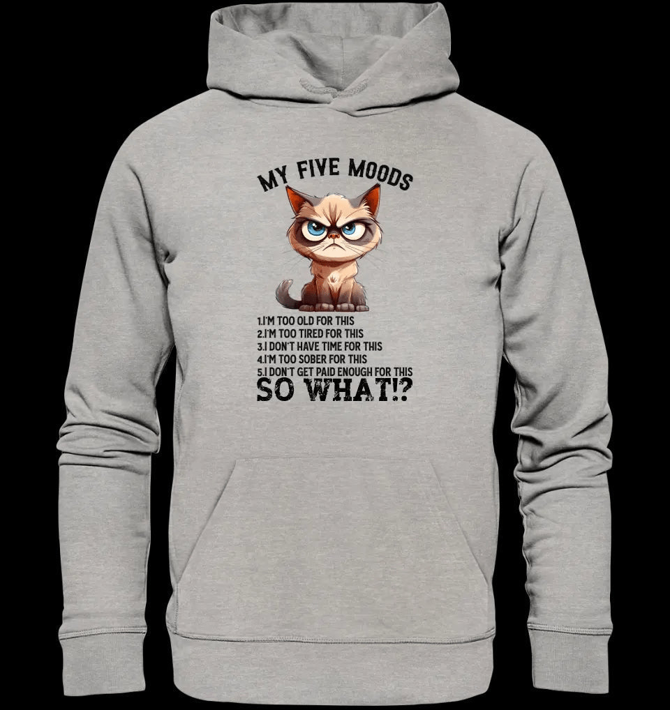 5 MOODS • Katze • Unisex Premium Hoodie XS-5XL aus Bio-Baumwolle für Damen & Herren • Exklusivdesign • personalisiert