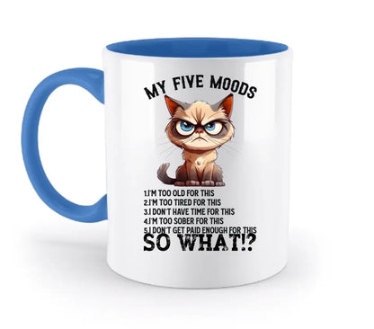 5 MOODS • Katze • zweifarbige Tasse • Exklusivdesign • personalisiert