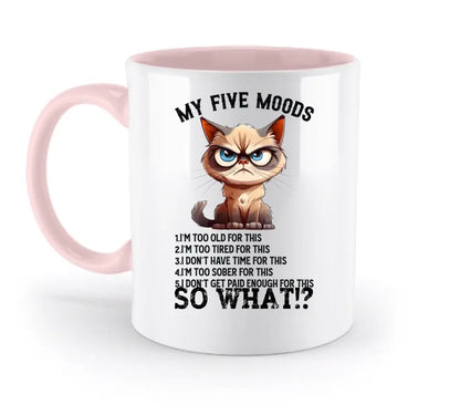 5 MOODS • Katze • zweifarbige Tasse • Exklusivdesign • personalisiert