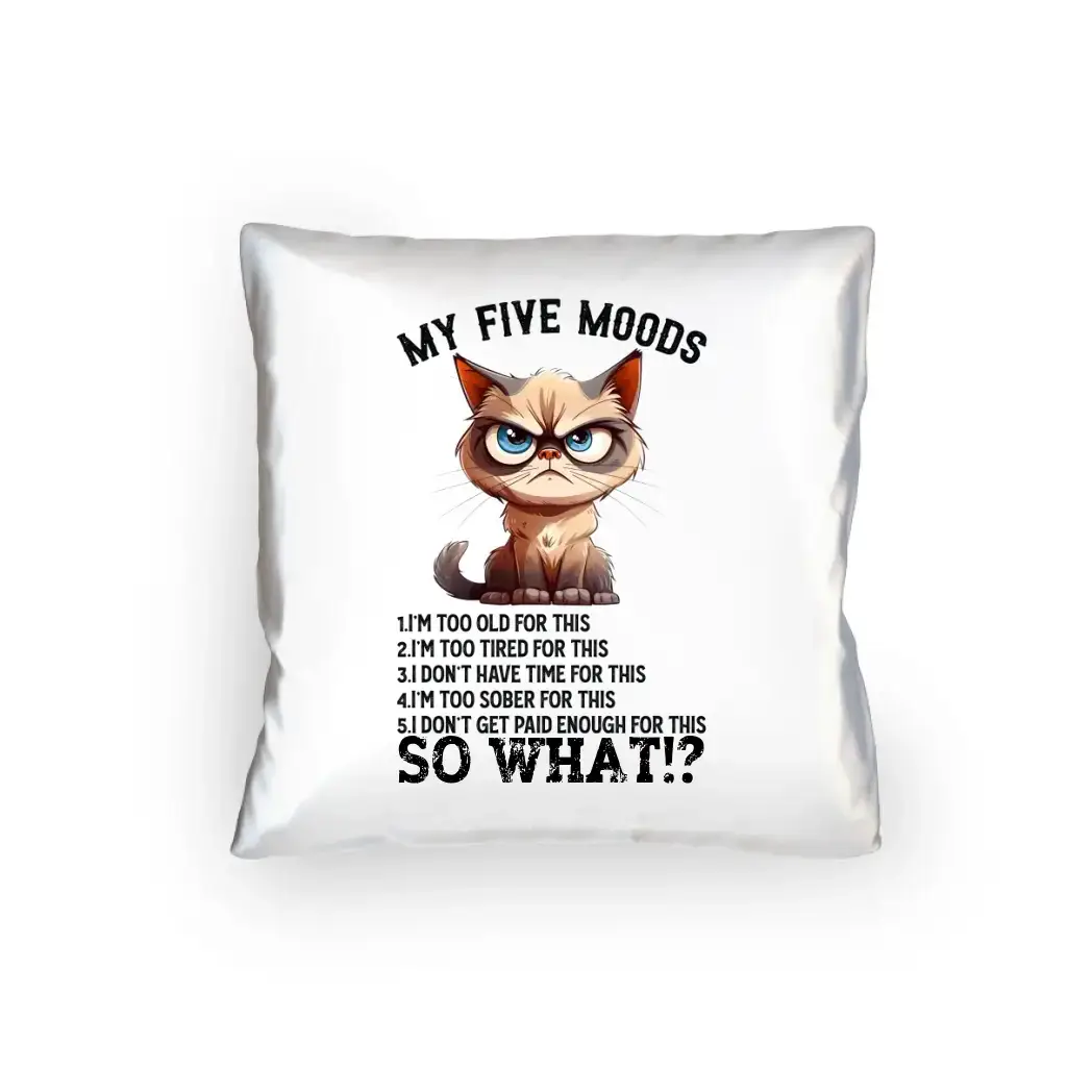 5 MOODS • Katze • Kissen 40x40 cm • Exklusivdesign • personalisiert