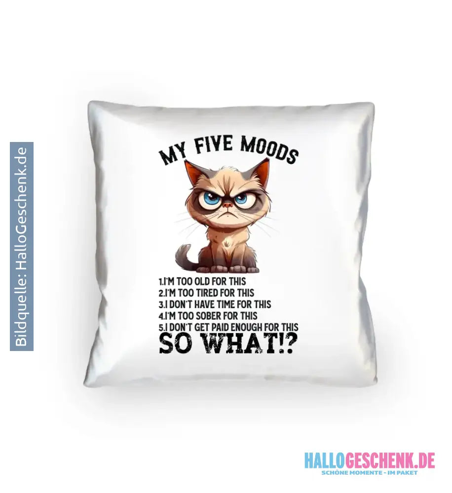 5 MOODS • Katze • Kissen 40x40 cm • Exklusivdesign • personalisiert