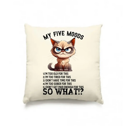 5 MOODS • Katze • Kissen 40x40 cm • Exklusivdesign • personalisiert
