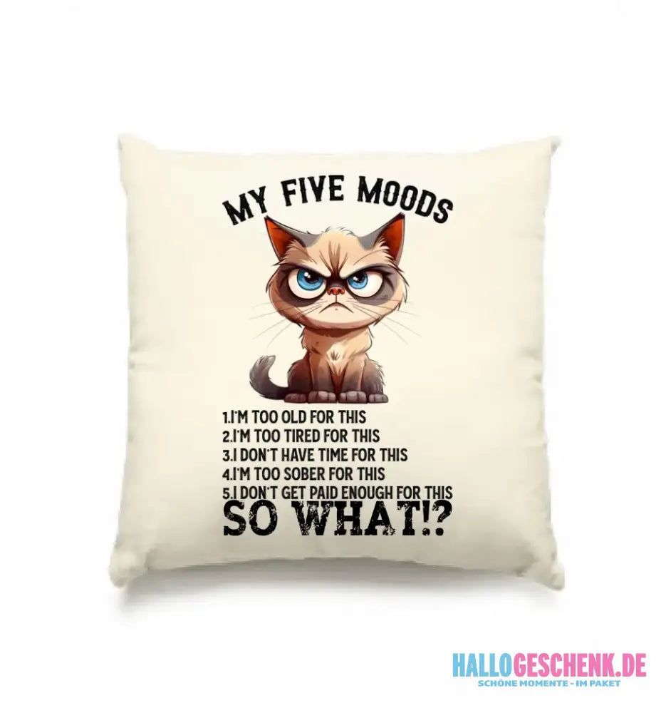 5 MOODS • Katze • Kissen 40x40 cm • Exklusivdesign • personalisiert