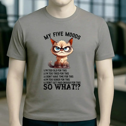 5 MOODS • Katze • Unisex Premium T-Shirt XS-5XL aus Bio-Baumwolle für Damen & Herren • Exklusivdesign • personalisiert