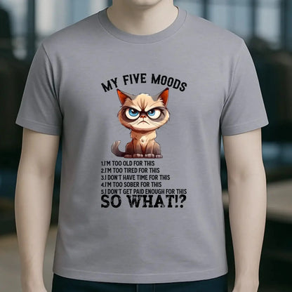 5 MOODS • Katze • Unisex Premium T-Shirt XS-5XL aus Bio-Baumwolle für Damen & Herren • Exklusivdesign • personalisiert
