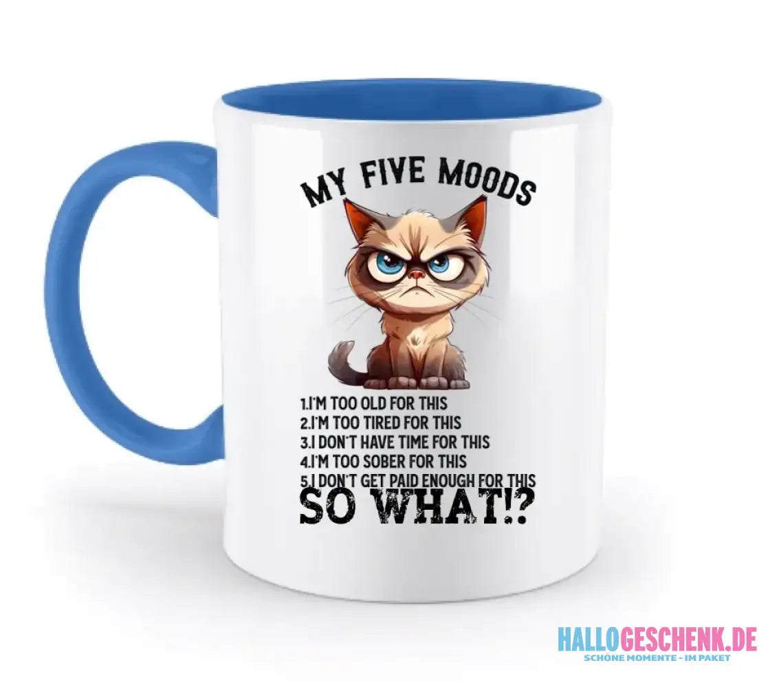 5 MOODS • Katze • zweifarbige Tasse • Exklusivdesign • personalisiert