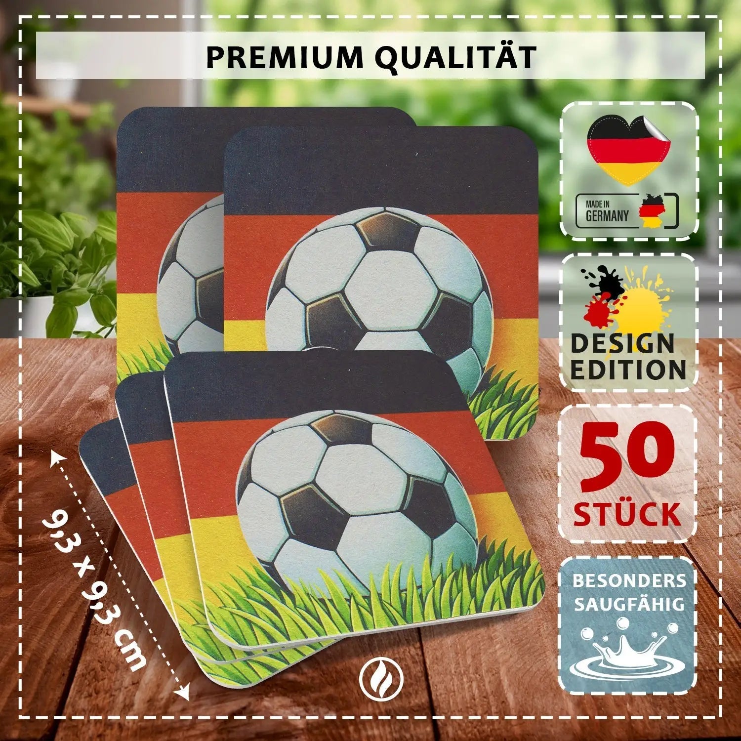 50 Bierdeckel Fußball Deutschland EM Party Deko Public Viewing