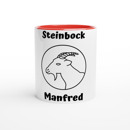 Mit 3D-Vorschau: 12 Sternzeichen mittig mit Name + personalisierten Sprüchen • zweifarbige Tasse