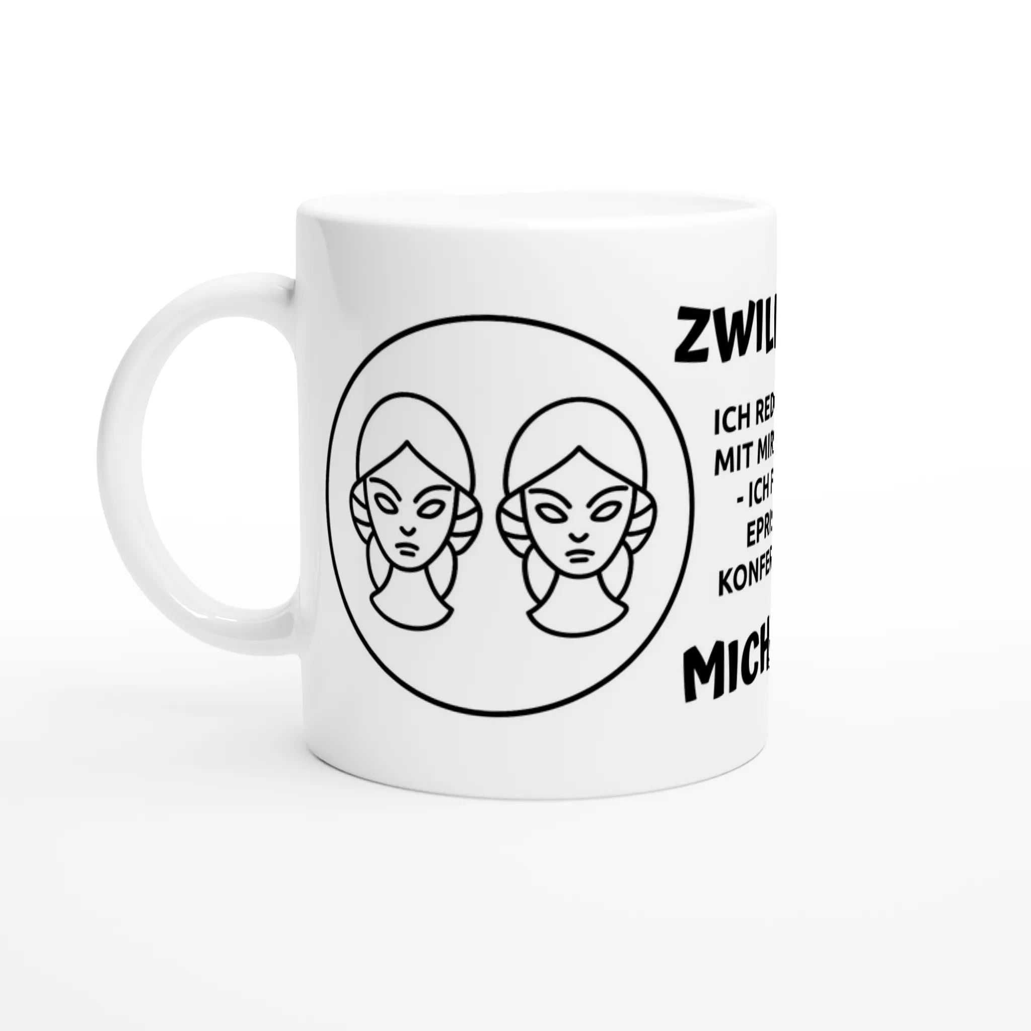 Mit 3D-Vorschau: 12 Sternzeichen mit Name + personalisierten Sprüchen • zweifarbige Tasse