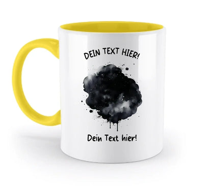 Farbklecks-Effekt • mehrere Artikel • ’Statement-Collection’ • Wunschtext • Mein Fotomotiv - Tassen / Yellow / 330ml