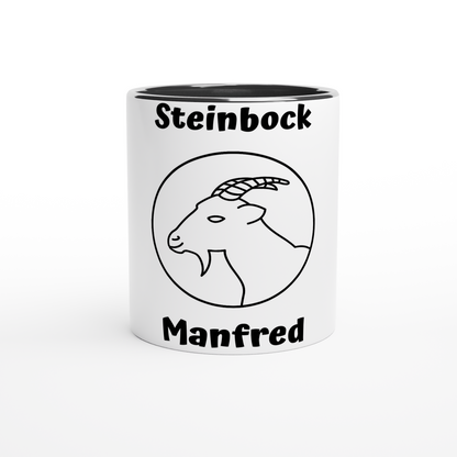 Mit 3D-Vorschau: 12 Sternzeichen mittig mit Name + personalisierten Sprüchen • zweifarbige Tasse