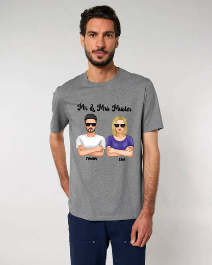 5in1: Cool Couple personalisierbar - Unisex Premium T-Shirt XS-5XL aus Bio-Baumwolle für Damen & Herren