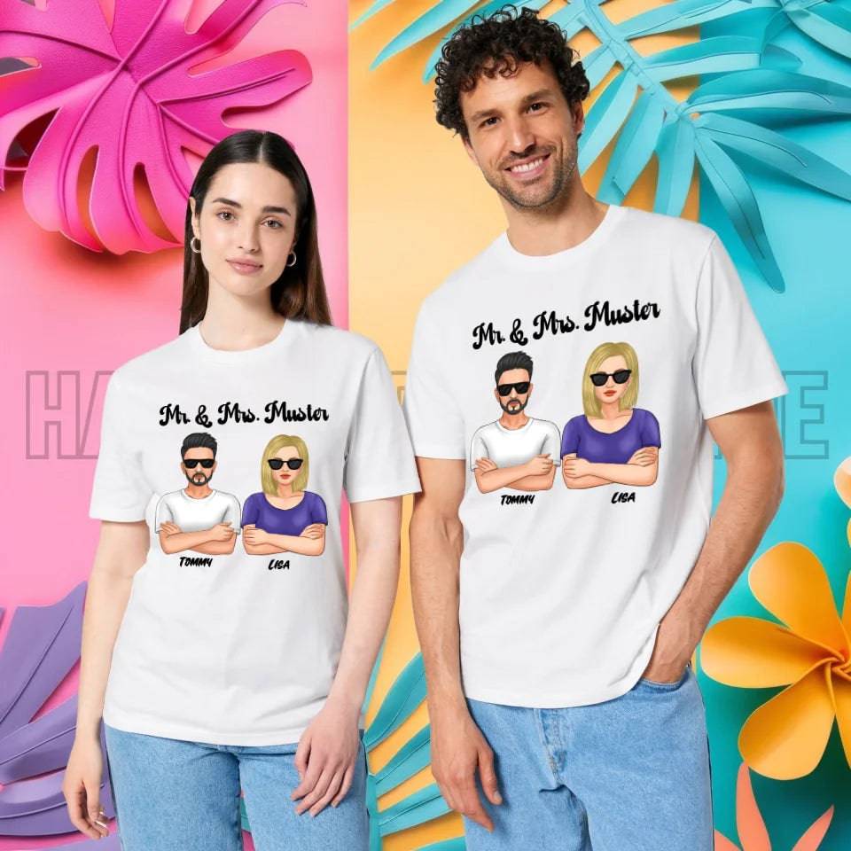 5in1: Cool Couple personalisierbar - Unisex Premium T-Shirt XS-5XL aus Bio-Baumwolle für Damen & Herren