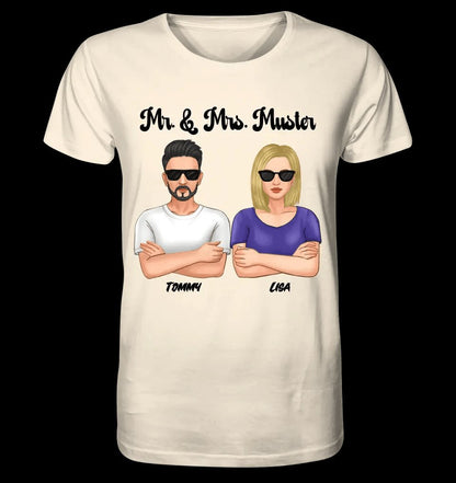 5in1: Cool Couple personalisierbar - Unisex Premium T-Shirt XS-5XL aus Bio-Baumwolle für Damen & Herren