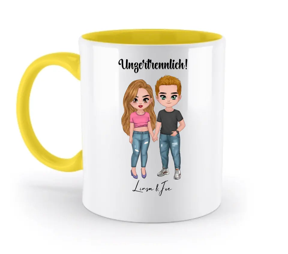 5in1: Cute People Design - zweifarbige Tasse