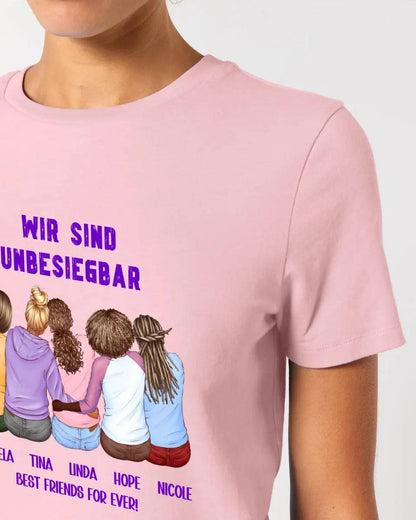 5in1: Gestalte 2-5 Freundinnen - Ladies Premium T-Shirt XS-2XL aus Bio-Baumwolle für Damen