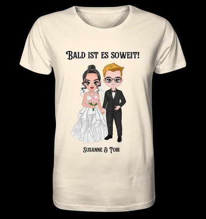 5in1: Hochzeitspaar personalisierbar - Unisex Premium T-Shirt XS-5XL aus Bio-Baumwolle für Damen & Herren