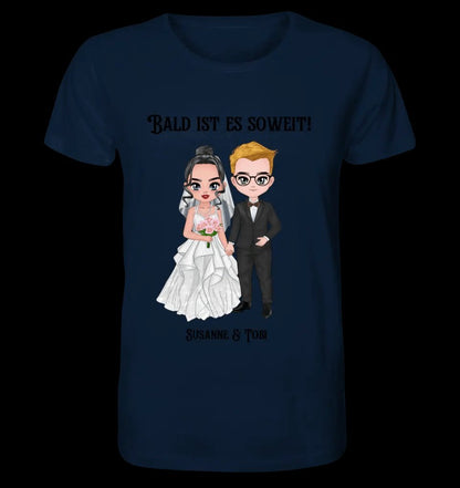 5in1: Hochzeitspaar personalisierbar - Unisex Premium T-Shirt XS-5XL aus Bio-Baumwolle für Damen & Herren