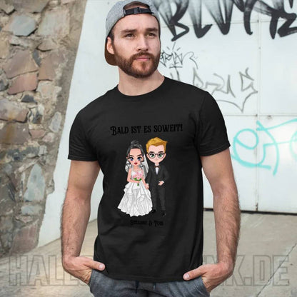 5in1: Hochzeitspaar personalisierbar - Unisex Premium T-Shirt XS-5XL aus Bio-Baumwolle für Damen & Herren