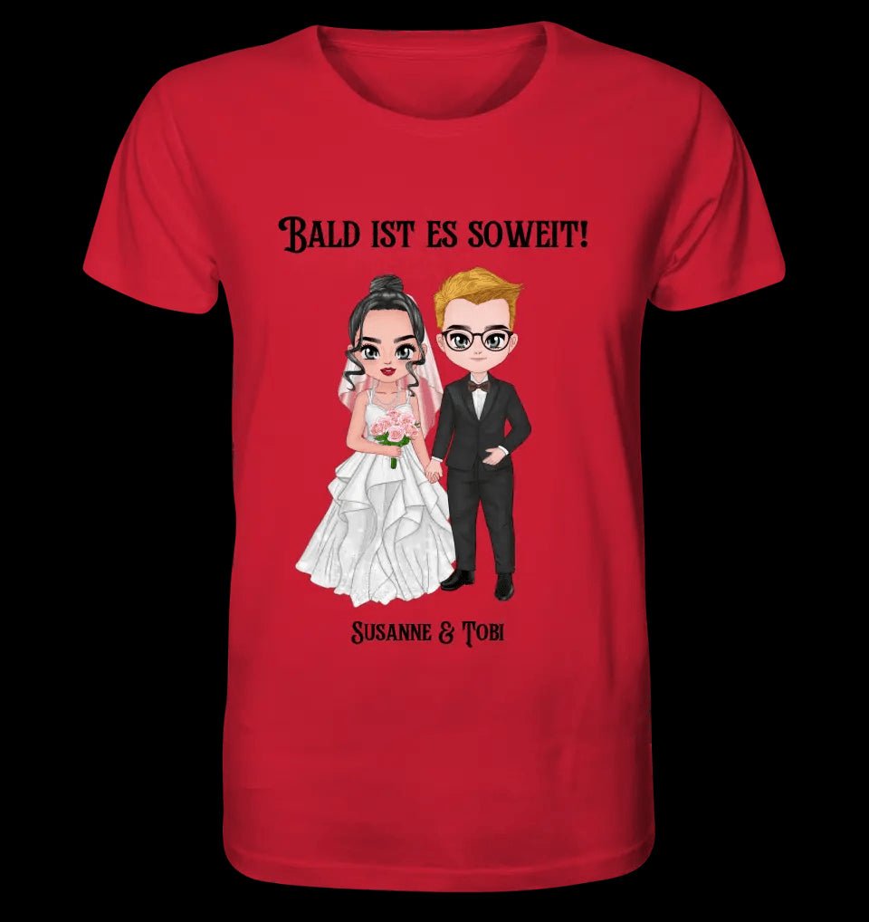 5in1: Hochzeitspaar personalisierbar - Unisex Premium T-Shirt XS-5XL aus Bio-Baumwolle für Damen & Herren