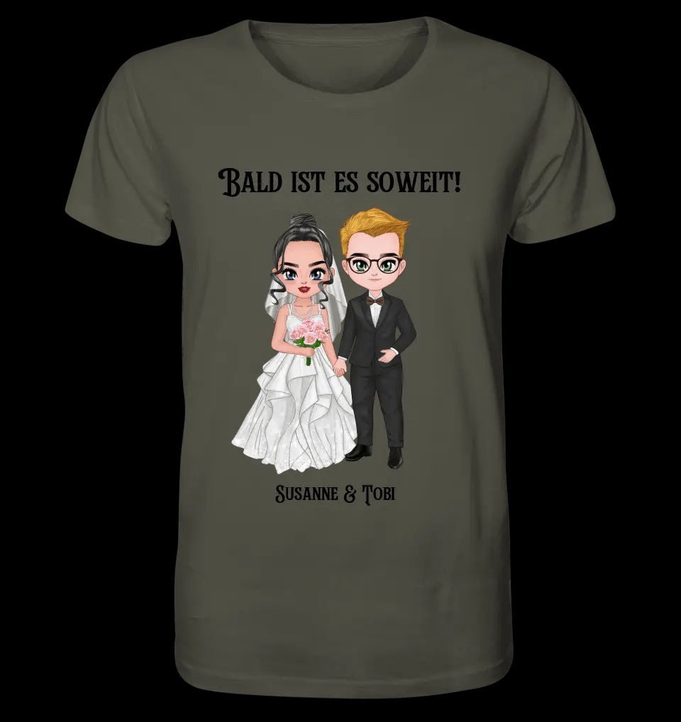 5in1: Hochzeitspaar personalisierbar - Unisex Premium T-Shirt XS-5XL aus Bio-Baumwolle für Damen & Herren