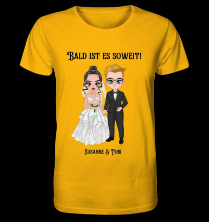 5in1: Hochzeitspaar personalisierbar - Unisex Premium T-Shirt XS-5XL aus Bio-Baumwolle für Damen & Herren