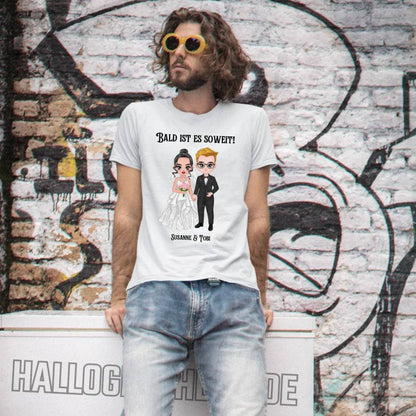 5in1: Hochzeitspaar personalisierbar - Unisex Premium T-Shirt XS-5XL aus Bio-Baumwolle für Damen & Herren