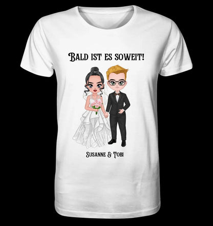 5in1: Hochzeitspaar personalisierbar - Unisex Premium T-Shirt XS-5XL aus Bio-Baumwolle für Damen & Herren