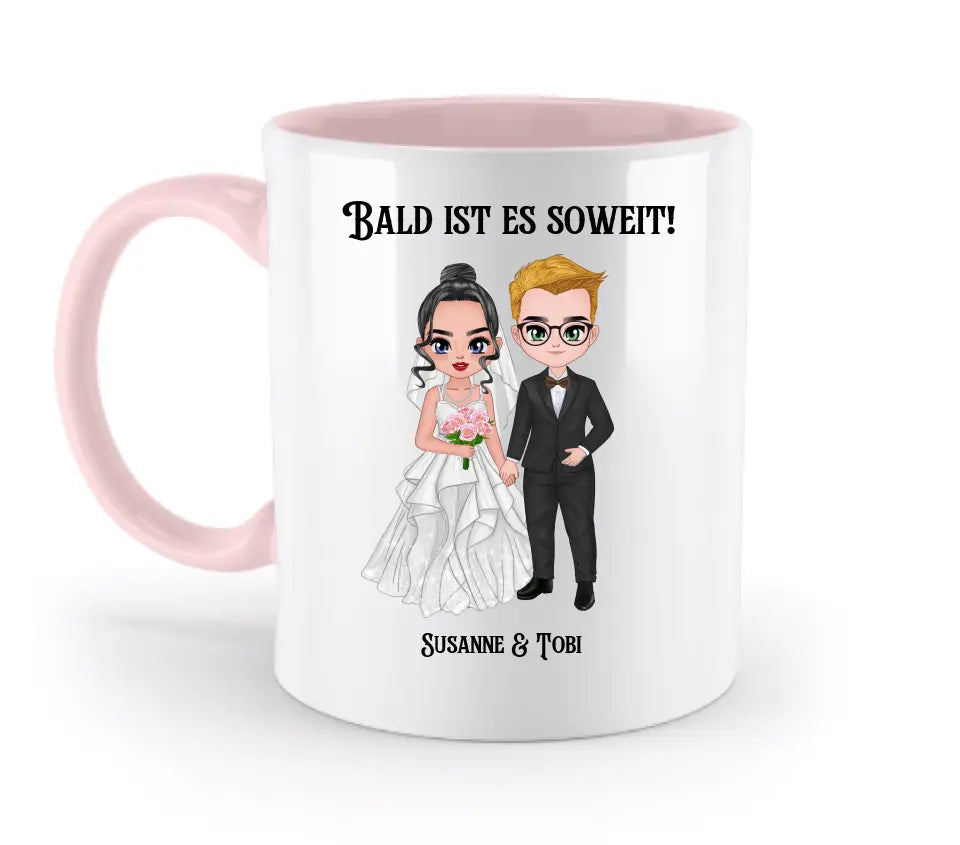 5in1: Hochzeitspaar - zweifarbige Tasse