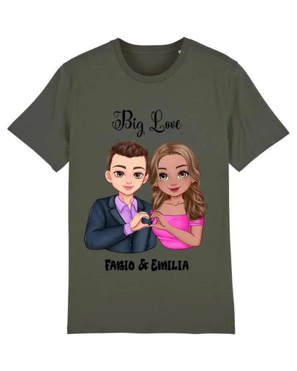 5in1: Sweet Couple personalisierbar - T-Shirt Unisex Bio-Baumwolle