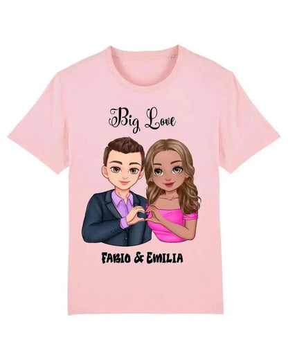 5in1: Sweet Couple personalisierbar - T-Shirt Unisex Bio-Baumwolle