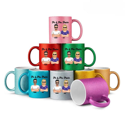 5in1: Cool Couple - Glitzertasse ohne Farbverlauf - HalloGeschenk.de