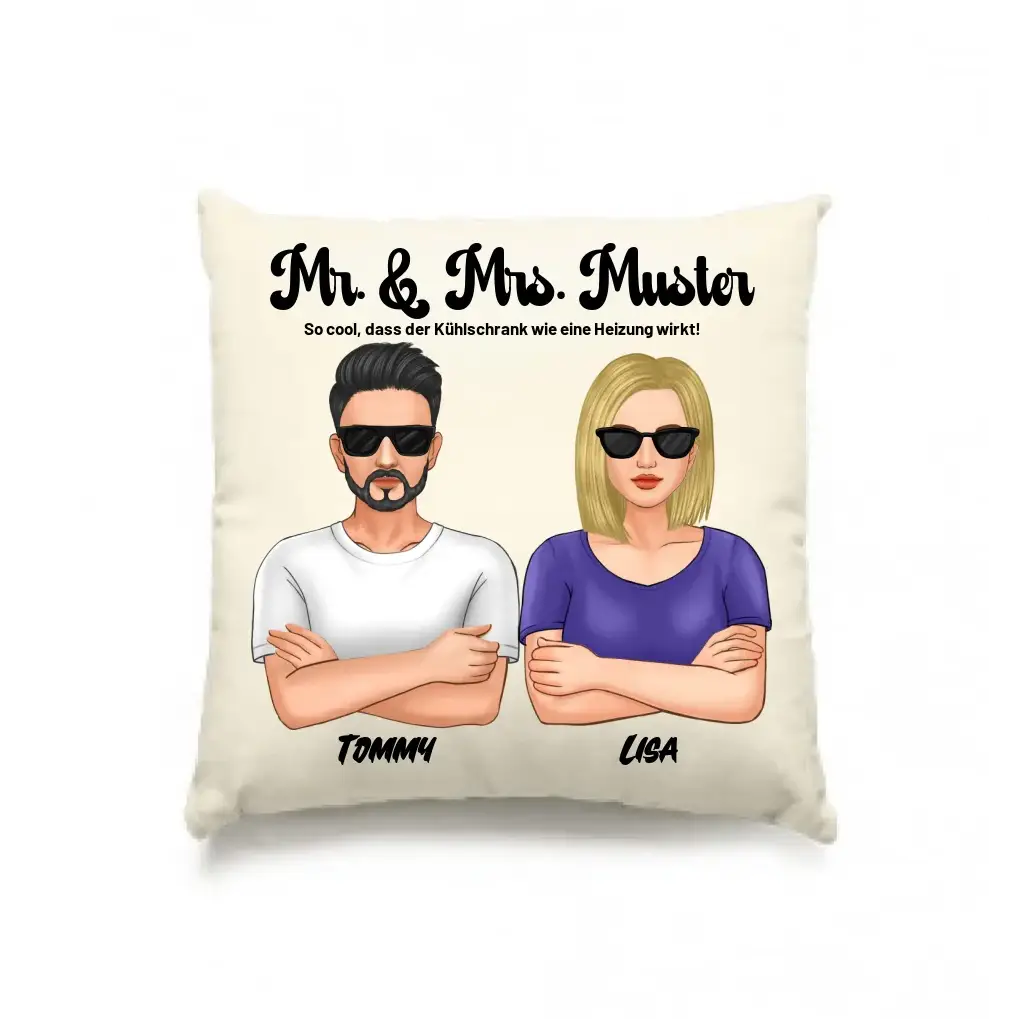 5in1: Cool Couple personalisierbar - Kissen 40x40 cm
