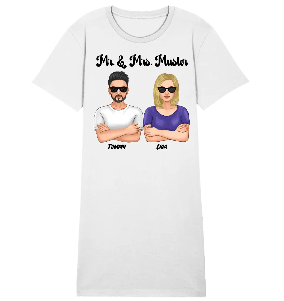 5in1: Cool Couple (personalisierbar) - T - Shirt Kleid aus Bio Baumwolle - HalloGeschenk.de #geschenkideen# #personalisiert# #geschenk#