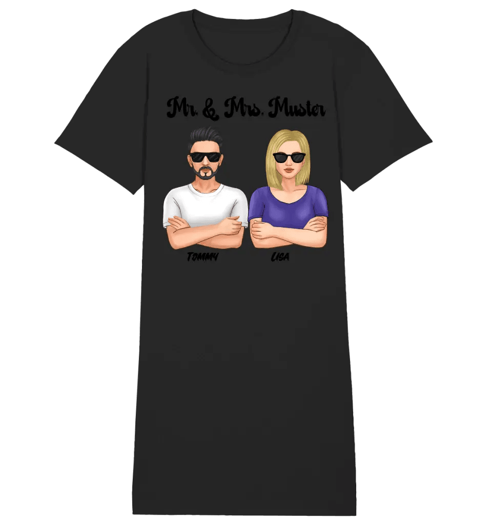 5in1: Cool Couple (personalisierbar) - T - Shirt Kleid aus Bio Baumwolle - HalloGeschenk.de #geschenkideen# #personalisiert# #geschenk#