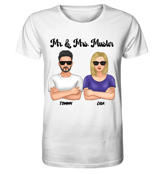 5in1: Cool Couple (personalisierbar) - Unisex Premium T - Shirt XS - 5XL aus Bio - Baumwolle für Damen & Herren - HalloGeschenk.de #geschenkideen# #personalisiert# #geschenk#