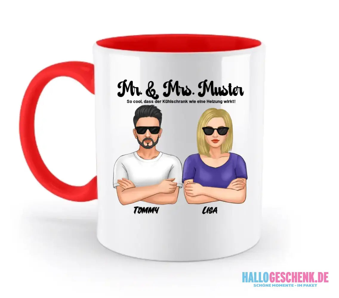 5in1: Cool Couple personalisierbar - zweifarbige Tasse