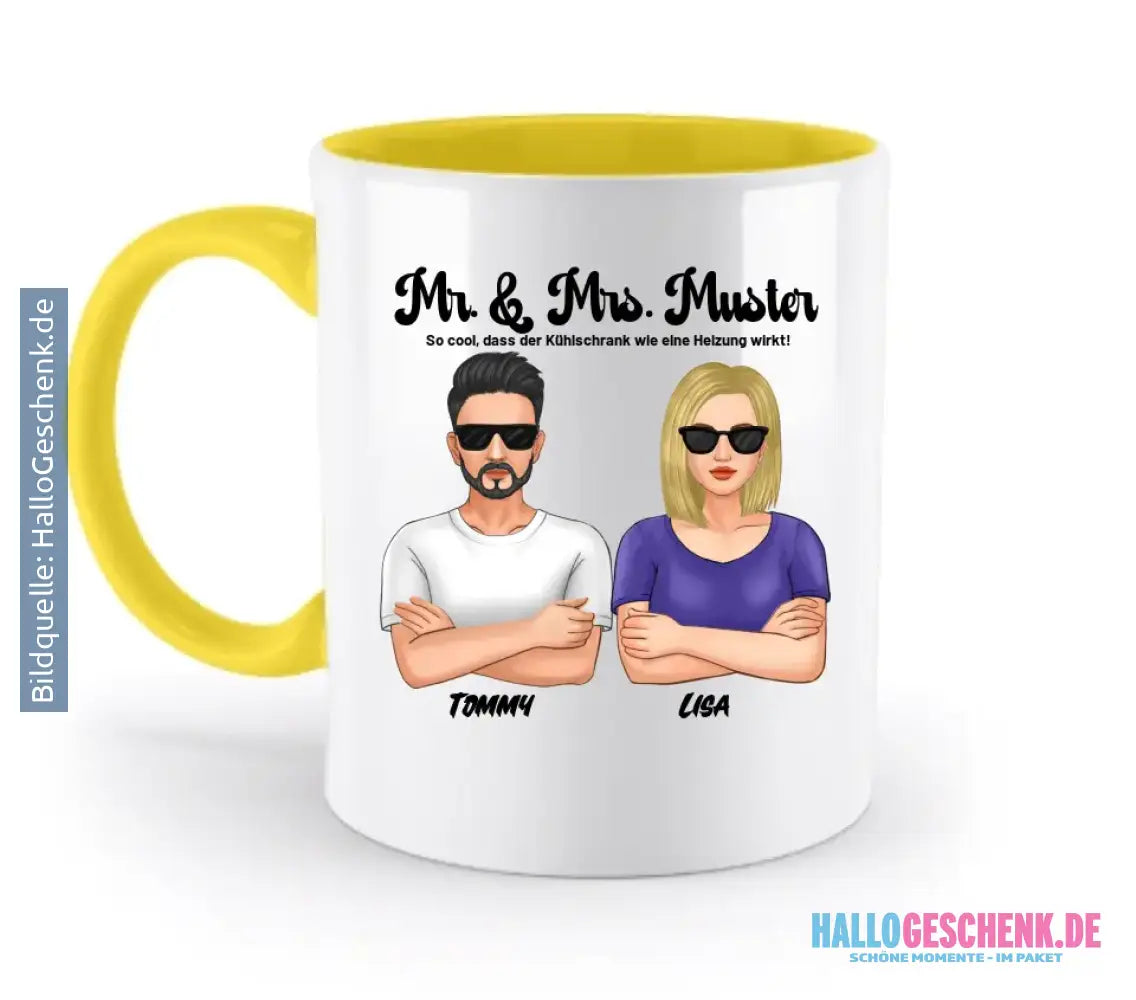 5in1: Cool Couple personalisierbar - zweifarbige Tasse