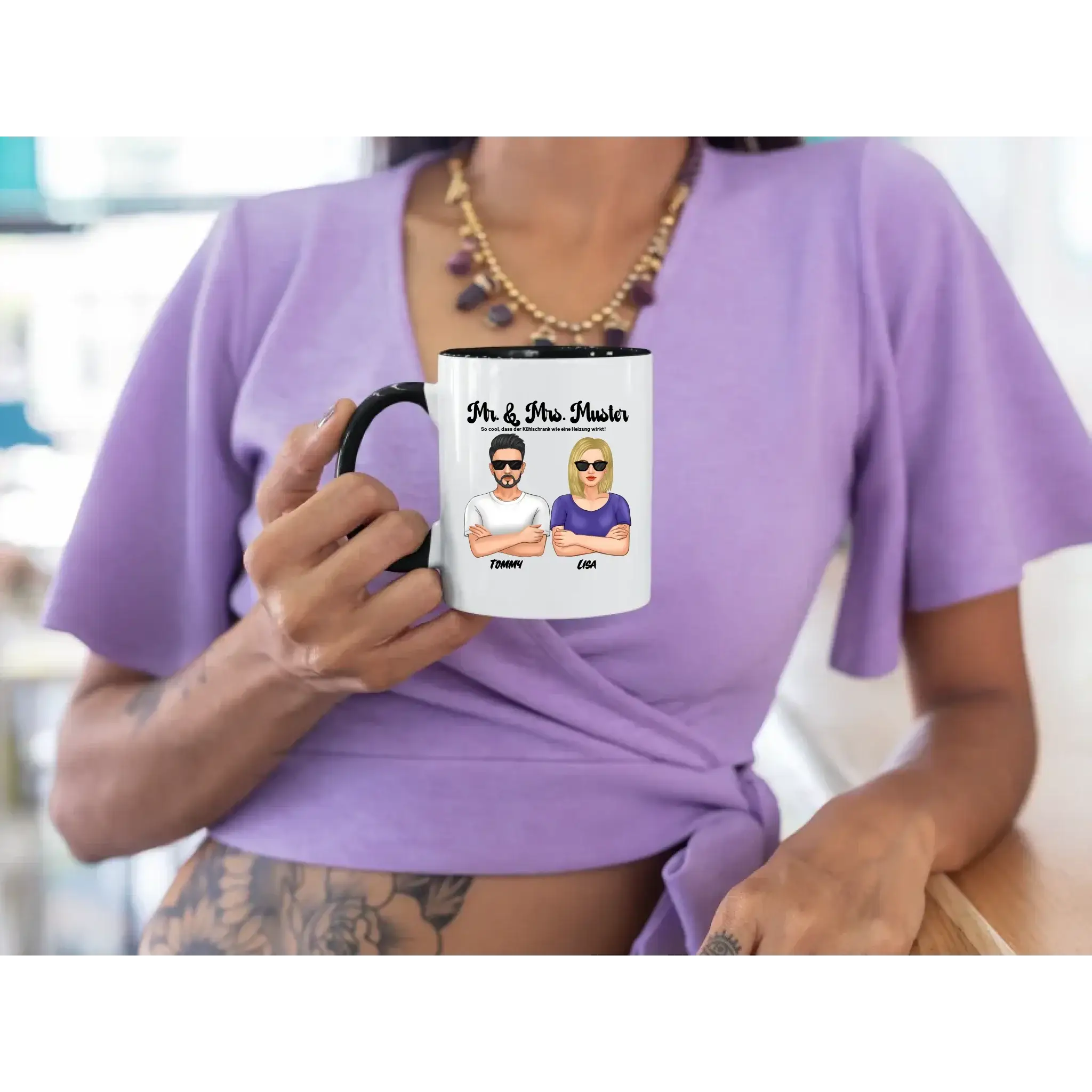 5in1: Cool Couple personalisierbar - zweifarbige Tasse