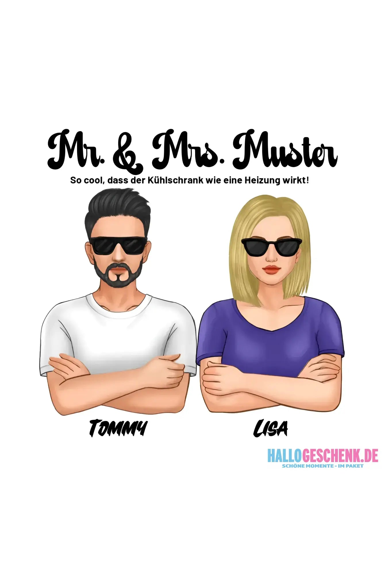 5in1: Cool Couple - STICKER 20x20 cm (Aufkleber) - White / OneSize / ausgestanzter Sticker 20x20 cm (Aufkleber)