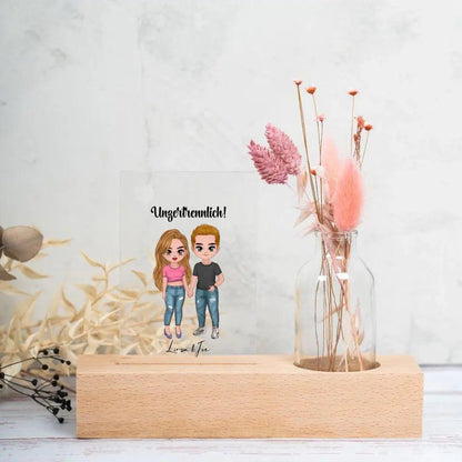 5in1: Cute People Design - Trockenblumenständer - HalloGeschenk.de #geschenkideen# #personalisiert# #geschenk#