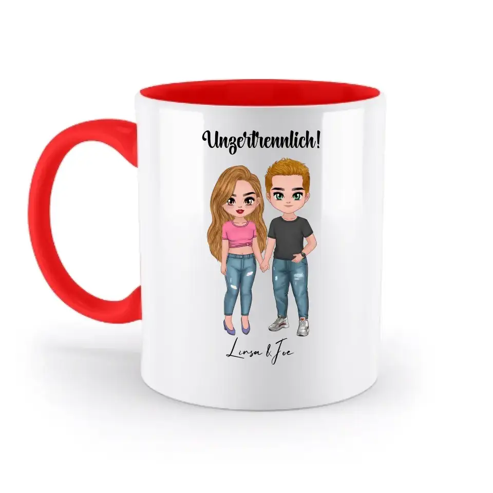 5in1: Cute People Design - zweifarbige Tasse
