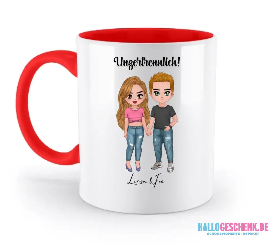 5in1: Cute People Design - zweifarbige Tasse