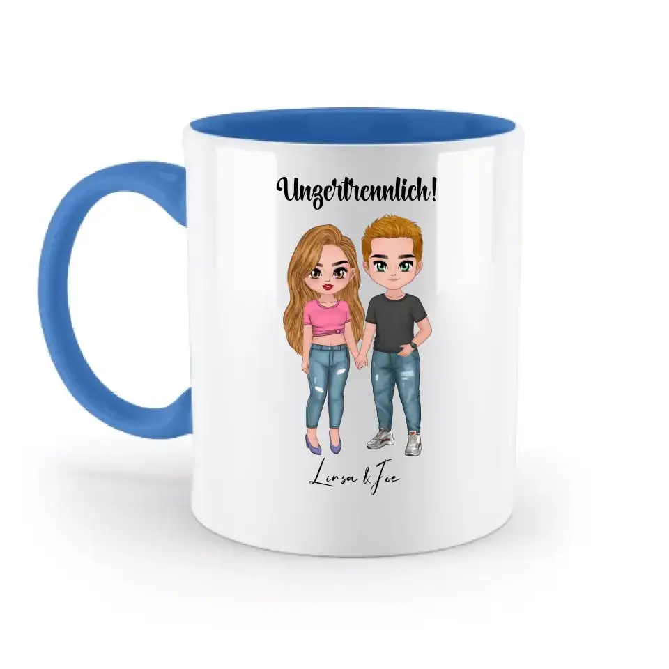 5in1: Cute People Design - zweifarbige Tasse