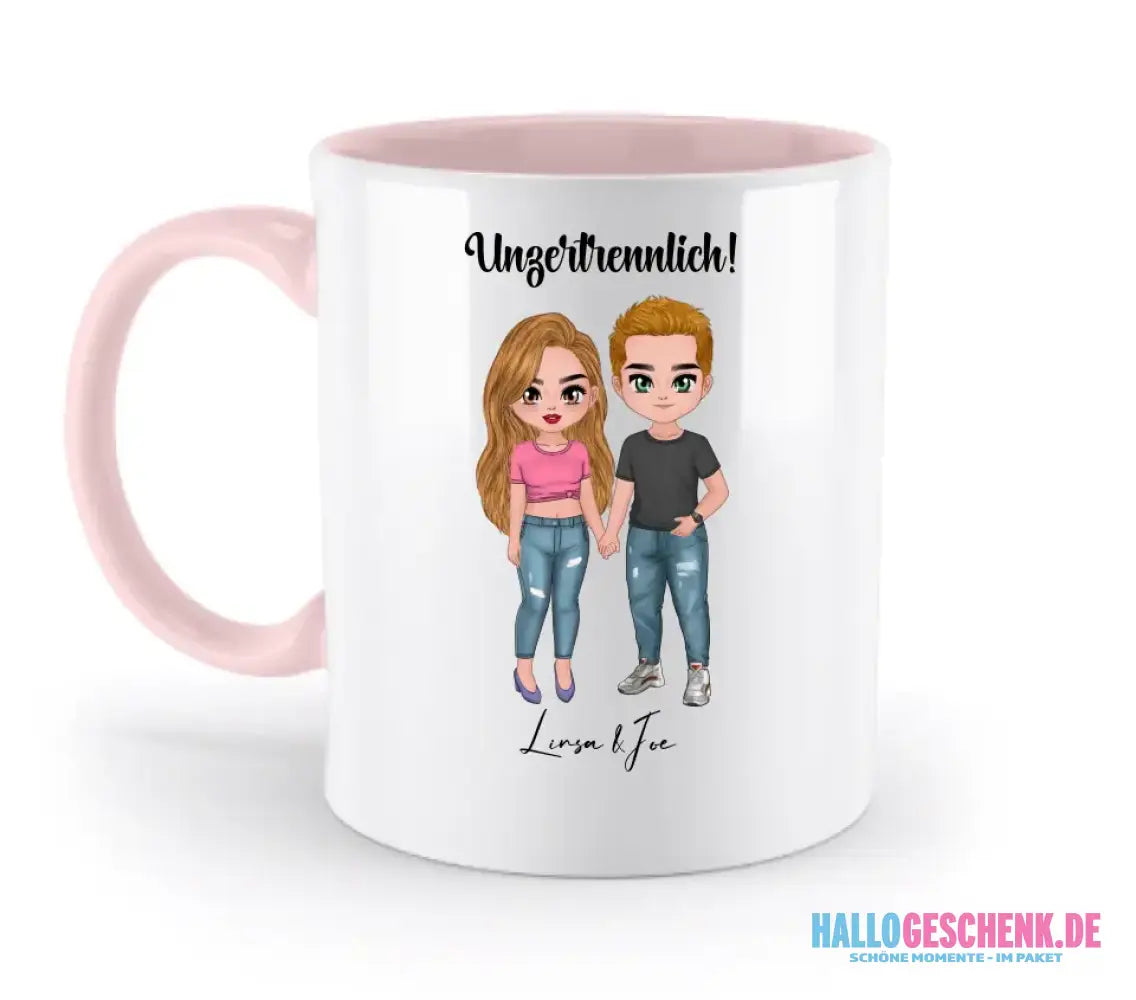 5in1: Cute People Design - zweifarbige Tasse