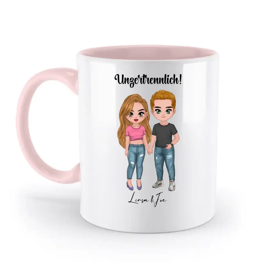 5in1: Cute People Design - zweifarbige Tasse