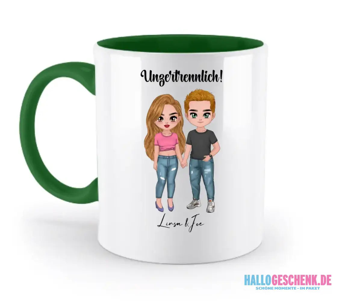 5in1: Cute People Design - zweifarbige Tasse