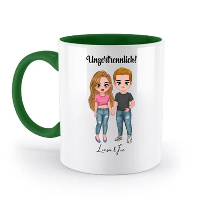 5in1: Cute People Design - zweifarbige Tasse