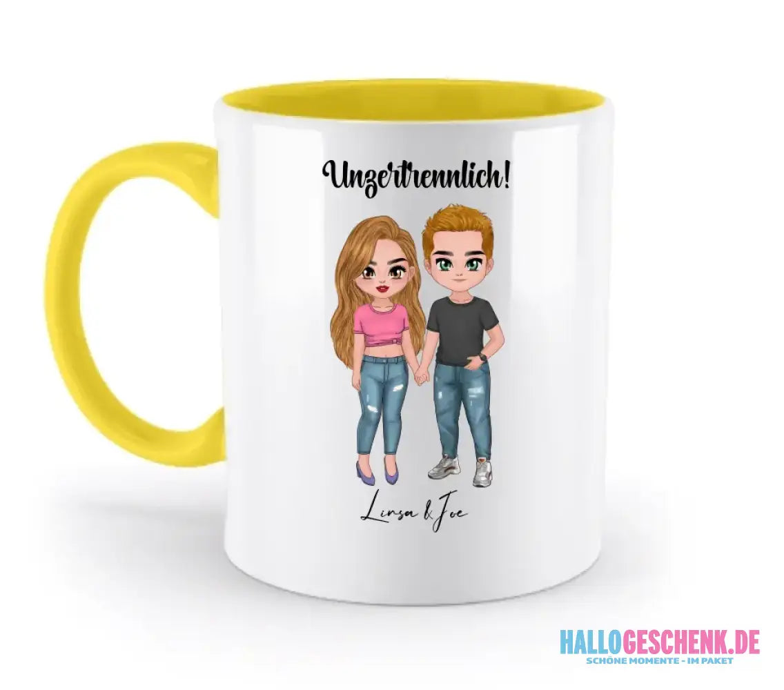 5in1: Cute People Design - zweifarbige Tasse