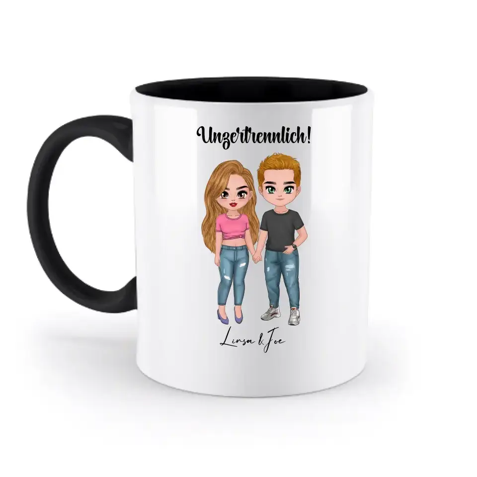 5in1: Cute People Design - zweifarbige Tasse
